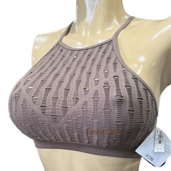 Victoria’s Secret Seamless Comfort High Neck Sexy Unlined Mesh sports bra Medium - Picture 1 of 3